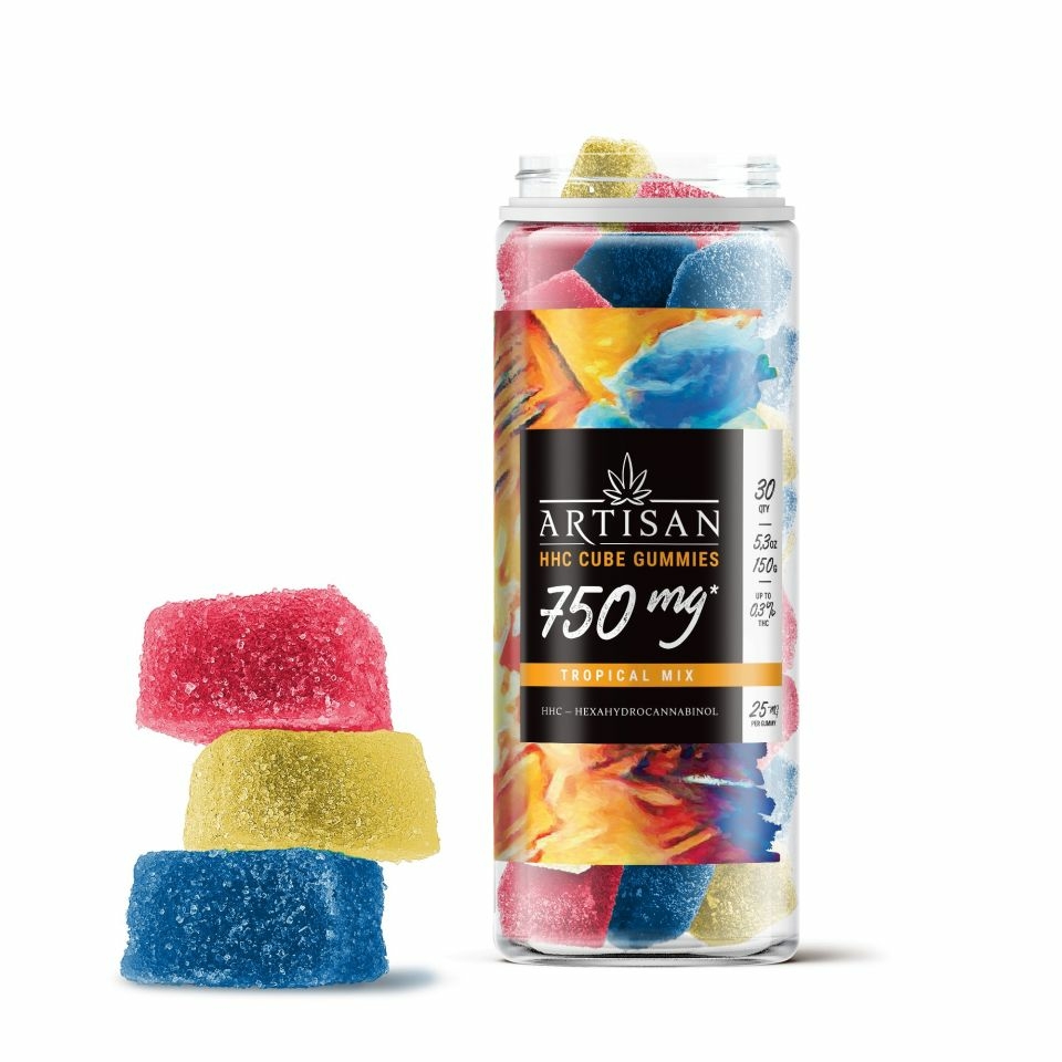 Artisan HHC THC Cube Gummies - Tropical Mix - 1250MG