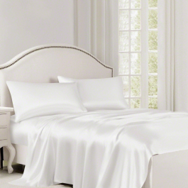 Weiß Seidenbettlaken