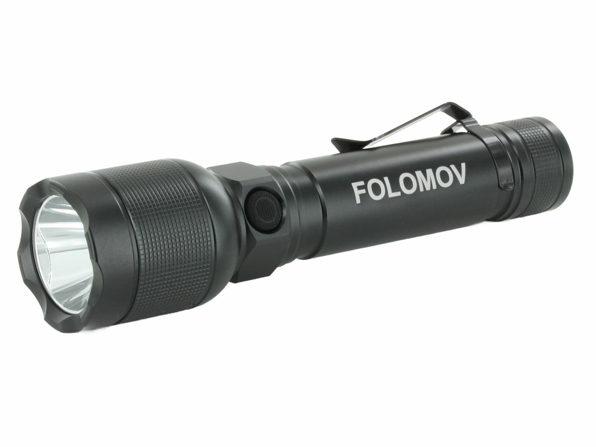Folomov EDC H4 LED Flashlight - USB-C Rechargeable - 1000 Lumens - Nichia NVSW519A - Uses Built-in 2600mAh Li-ion Battery Pack