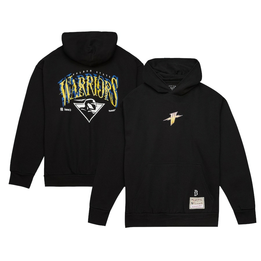 Unisex Black Golden State Warriors SUGA x NBA by Mitchell & Ness Capsule Collection Glitch Pullover Hoodie