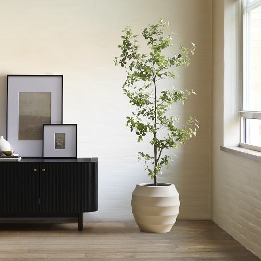 Faux Potted Sparse Olive Tree
