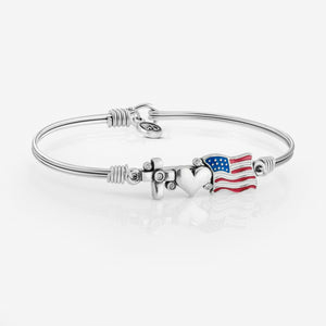 FAITH, LOVE, & COUNTRY BANGLE BRACELET