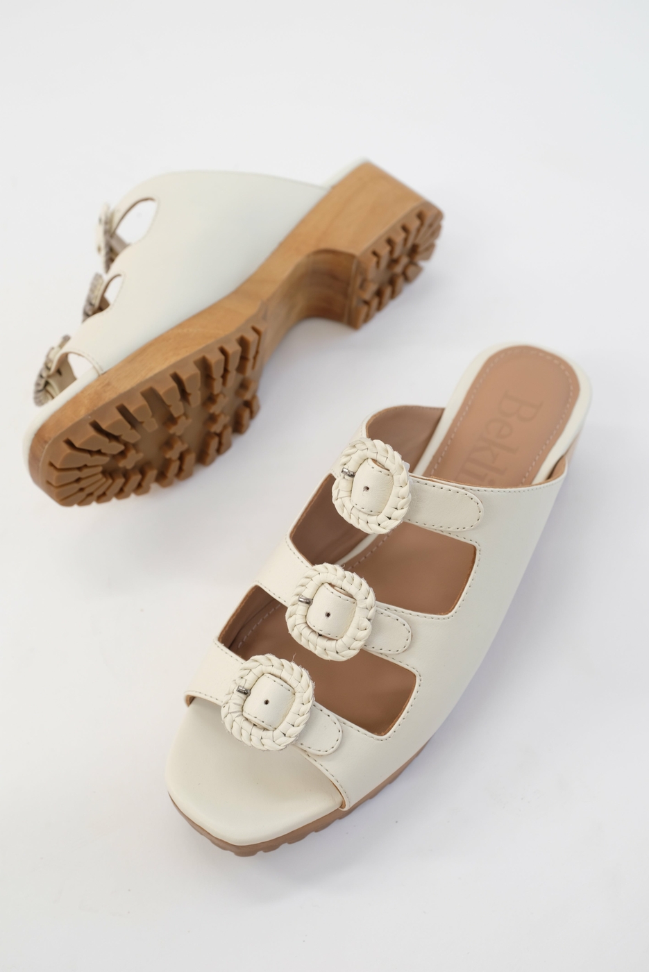 Beklina Buckle Clog Off White
