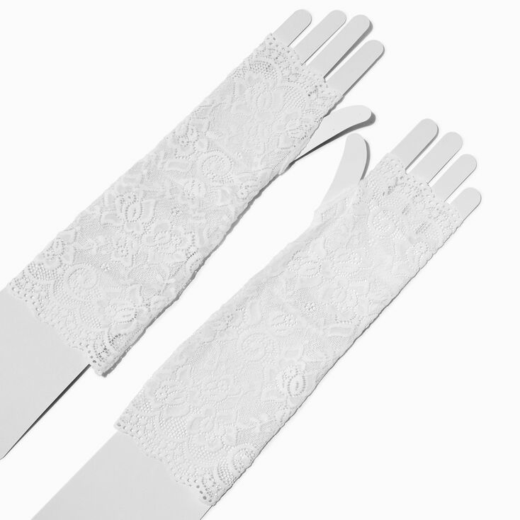 White Lace Long Gloves