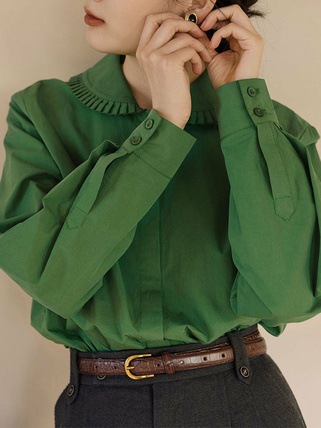 Madison Retro Doll Collar Shirt Top