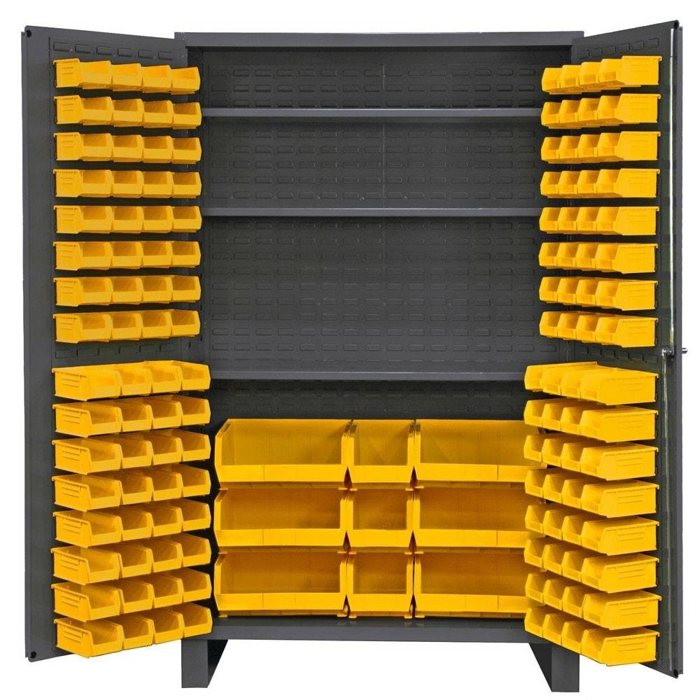 Steel Bin & Shelf Cabinet: 48" Wide, 24" Deep, 78" High 
