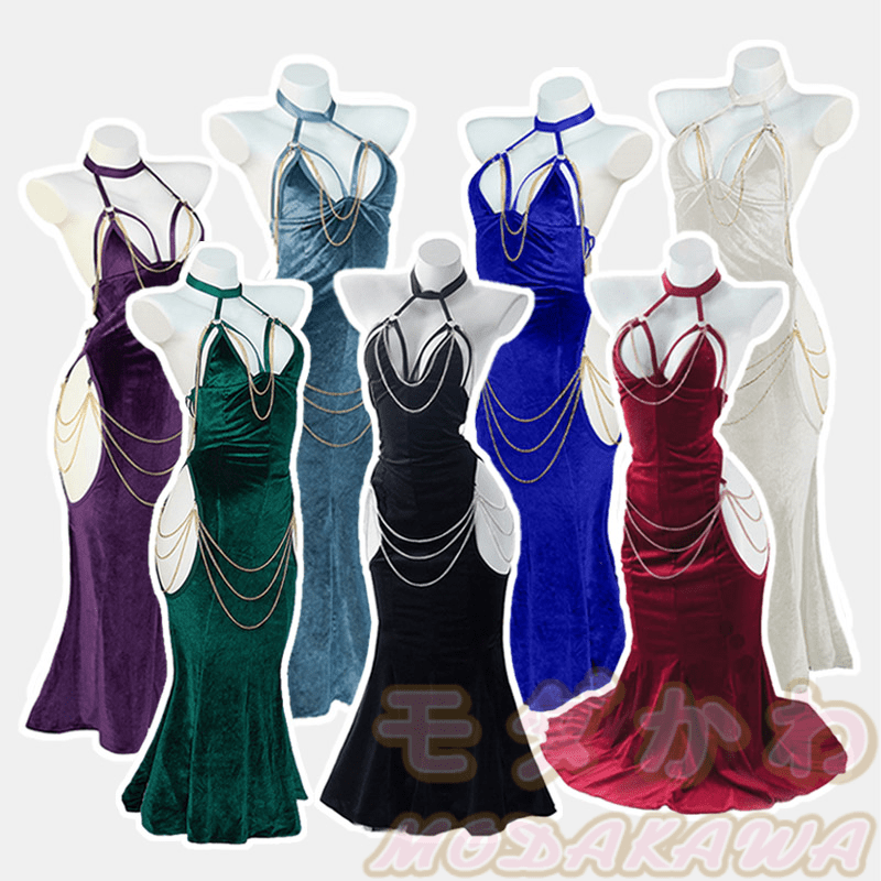 Sexy Halter Hollow Out Backless Chain Fishtail Lingerie Dress⁠