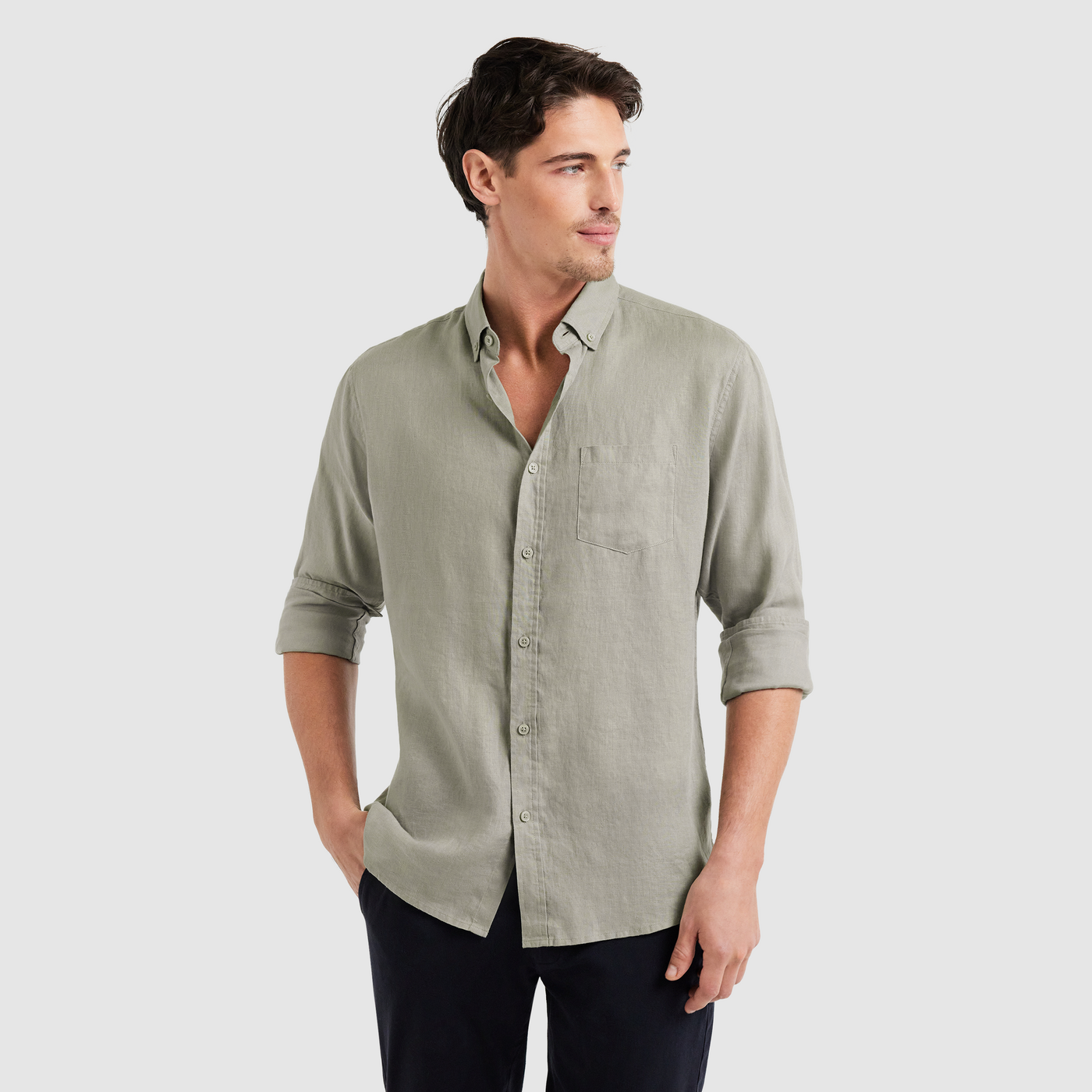 Light Khaki Billy Pure Linen Shirt