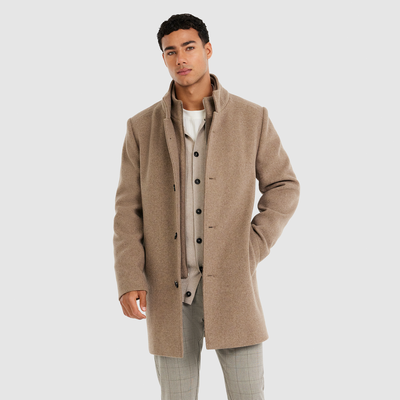 Sand Gisburn Wool Coat
