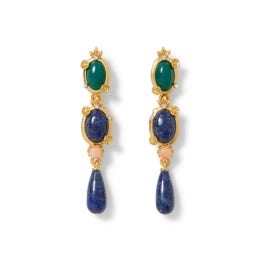 Japanese Imari Linear Drop Earrings