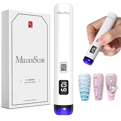 Amazon.com: Melodysusie Handheld UV Light for Gel Nails, ART01R Cordless Gel X Nail Lamp Rechargeable with LCD Display, Eye-Protective Cover Flash Cure Nail Dryer for Rhinestone Glue Decoration DIY at Home White : Beauty & Personal Care