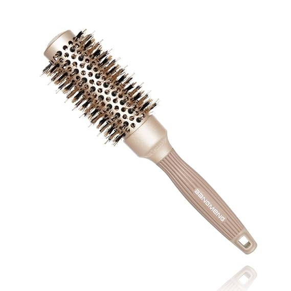 Amazon.com : BANGMENG Round Barrel Anti-Static Hair Brush with Boar Bristles, Nano Thermal Ceramic Ionic Tech | For Extra Shine | Protect Hair, Enhance Texture, For Straightening & Drying (1 1/4 inch) : Beauty & Personal Care
