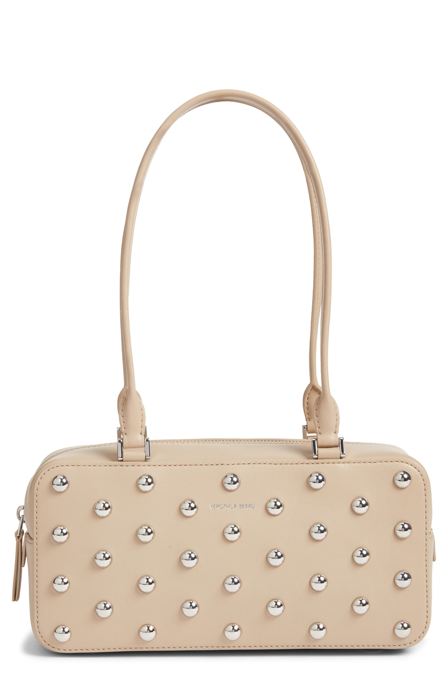 Studded Boxy Leather Shoulder Bag