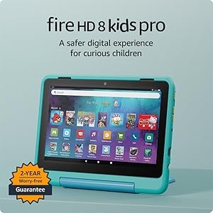 Amazon Fire HD 8 Kids Pro tablet (newest gen), ages 6–12 | 3 GB memory, includes ads-free books, games and videos that children love, 8