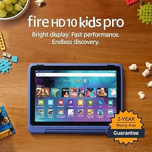 Amazon Fire HD 10 Kids Pro tablet (newest gen)| ages 6–12, long battery life, includes ads-free books, games, apps and videos that children love, 10.1