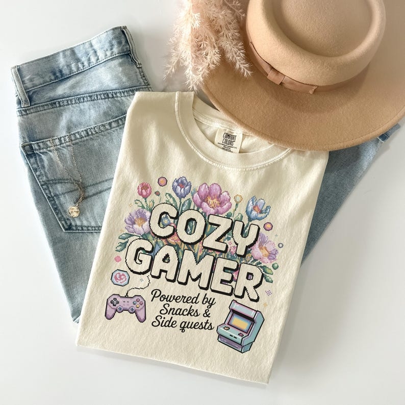 Cozy Gamer Comfort Colors Shirt Kawaii Gamer Apparel  Accessories for Gamer Girls Gifts for Video Gamers  Cozy Gaming Merch