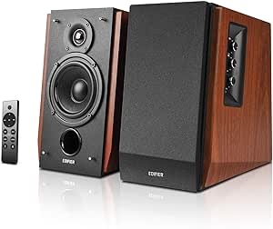 Edifier R1700BTs Altavoces Activos de Estante - Bluetooth v5.0, 2.0 Altavoz inalámbrico de Monitor de Estudio de Campo cercano - 66w RMS con Salida para Subwoofer - Caja de Madera