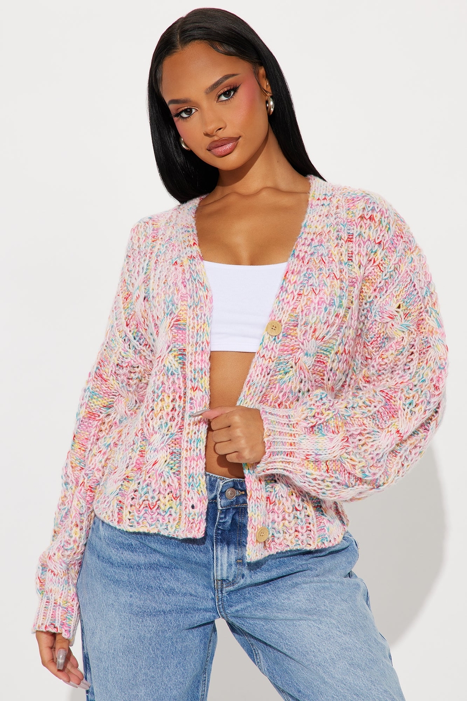 What A Treat Marled Cardigan - Multi Color