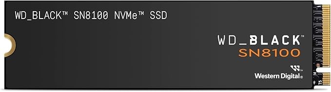 WD_BLACK 2TB SN8100 NVMe SSD Internal Solid State Drive - Gen 5 PCIe 5.0x4, M.2 2280, Seq. Read Speeds Up to 14,900 MB/s, Best for AI Applications, Gaming, and Video Editing - WDS200T1X0M