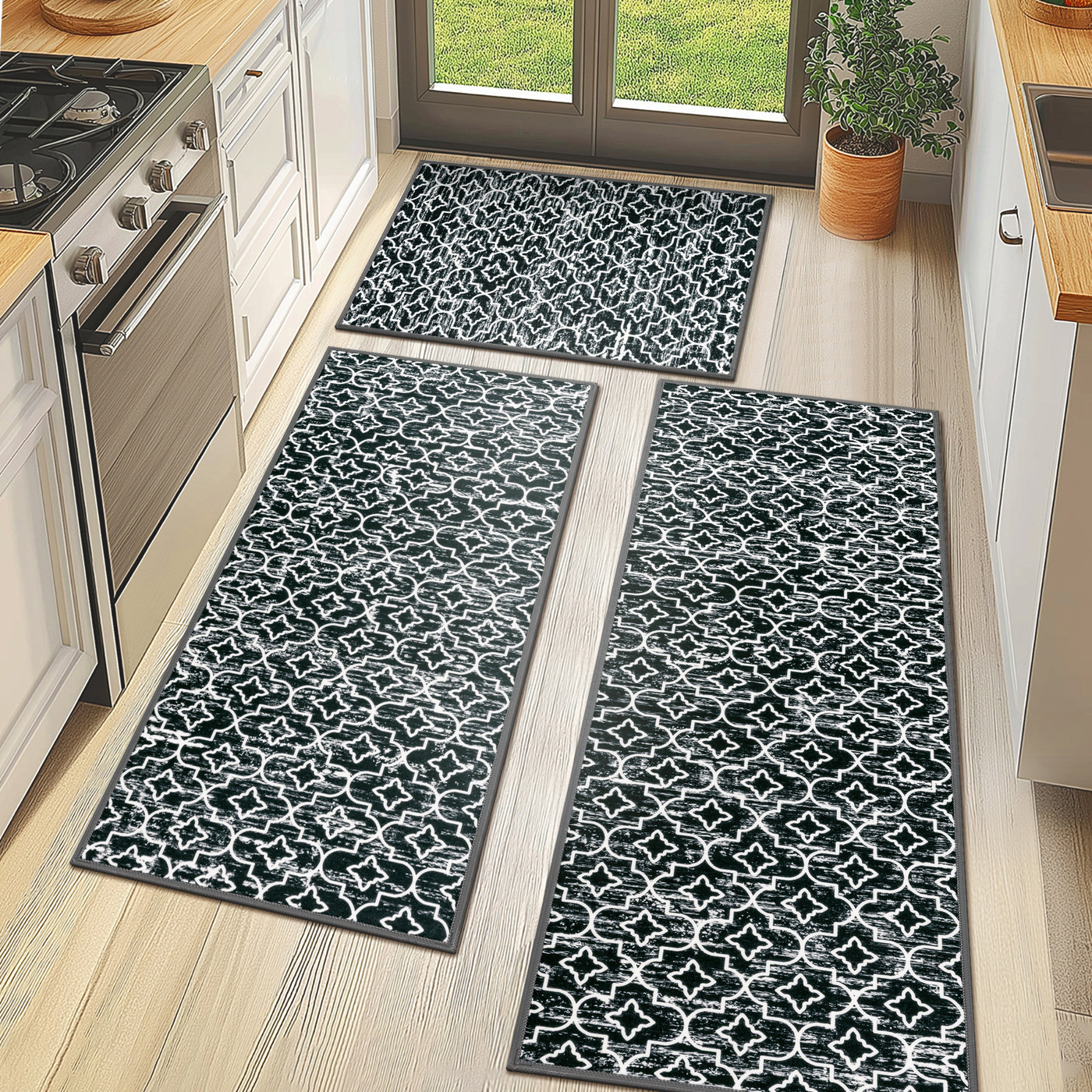 Charlton Home® Machine Washable Non-Slip Kitchen Mat & Reviews 