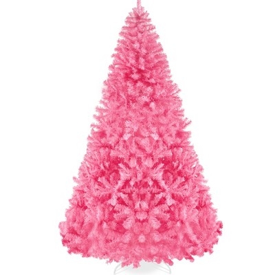 Best Choice Products Artificial Pink Christmas Full Tree Festive Holiday Decoration w/ Stand