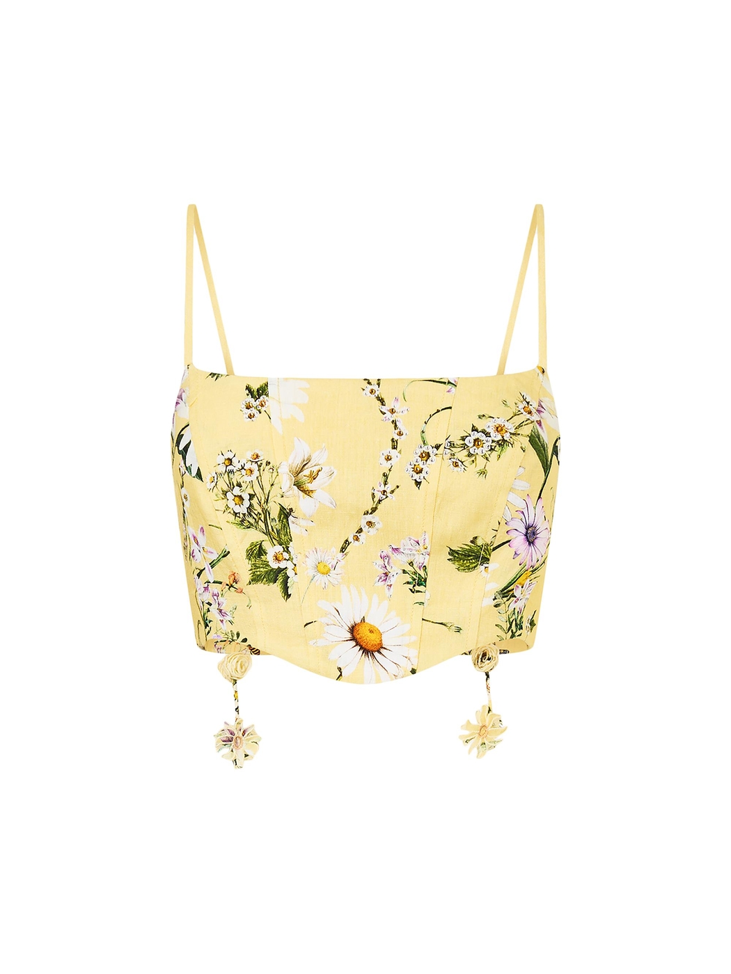 Daisy Chains Corset Linen Crop Top