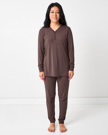 Dark Chocolate Women's Long Sleeve Pajama Top