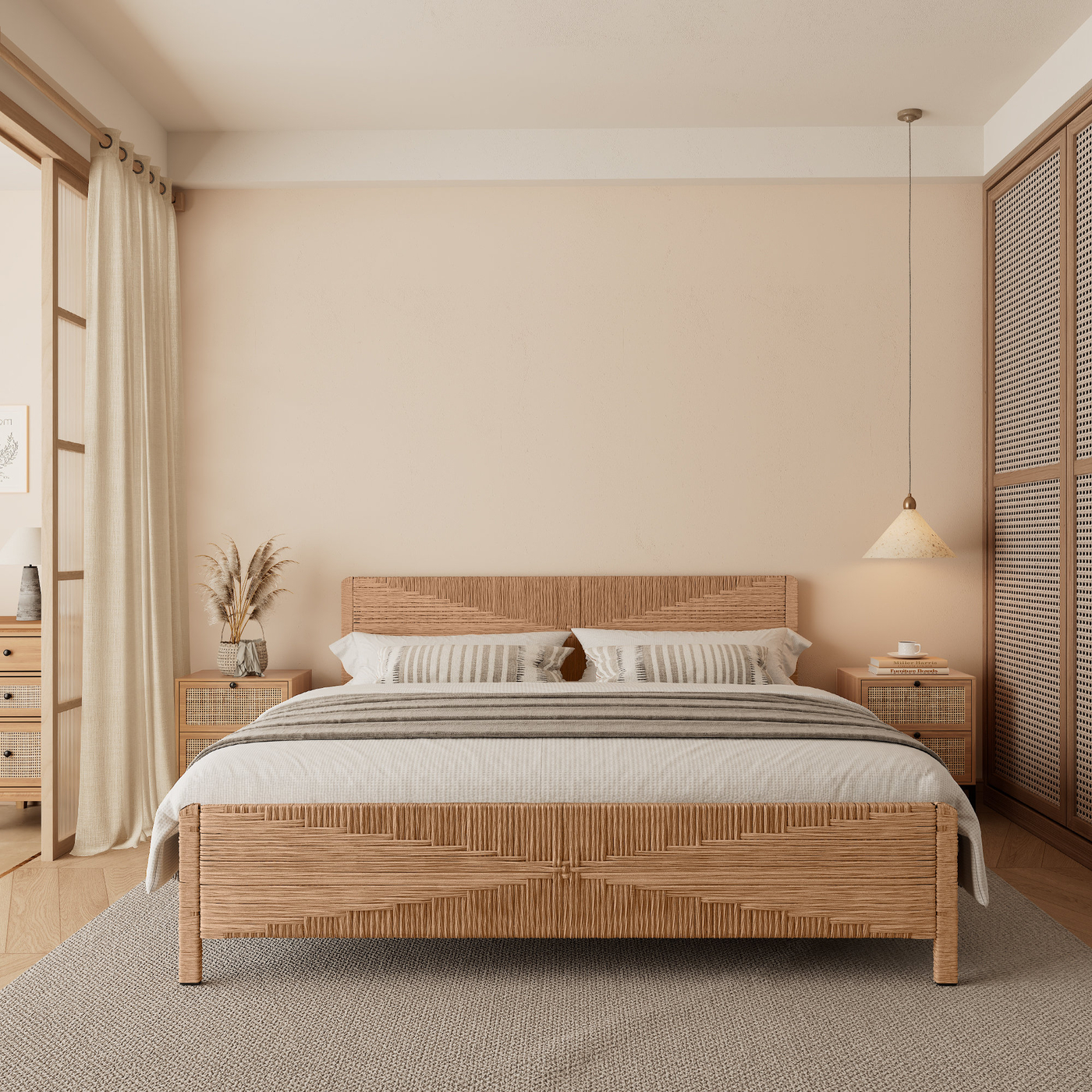 Bay Isle Home™ Boho Hand-woven Rattan Bed & Reviews 