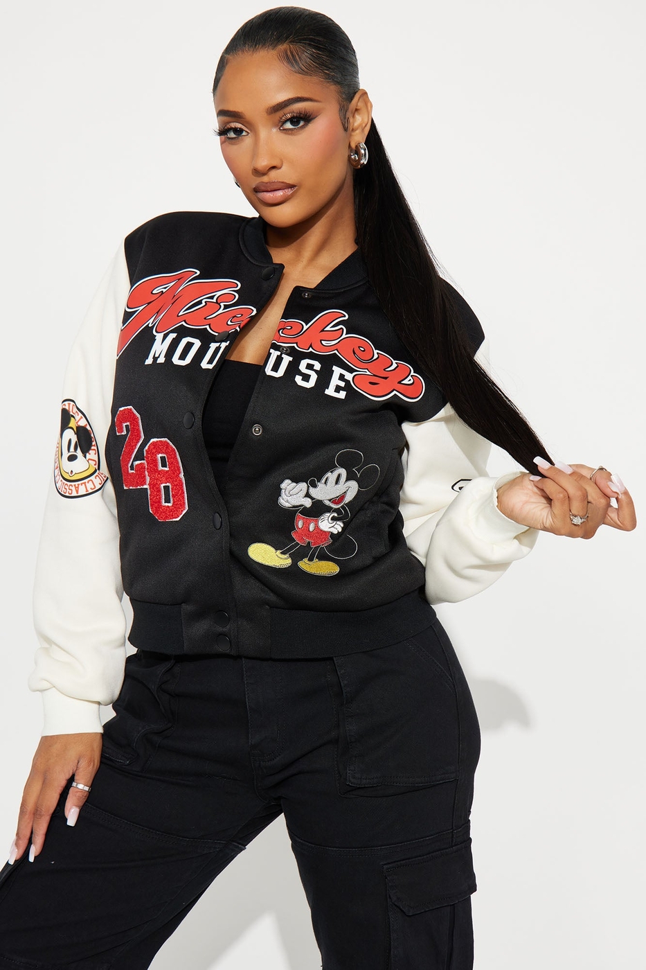 Mickey Mouse Sherpa Lined Jacket - Black