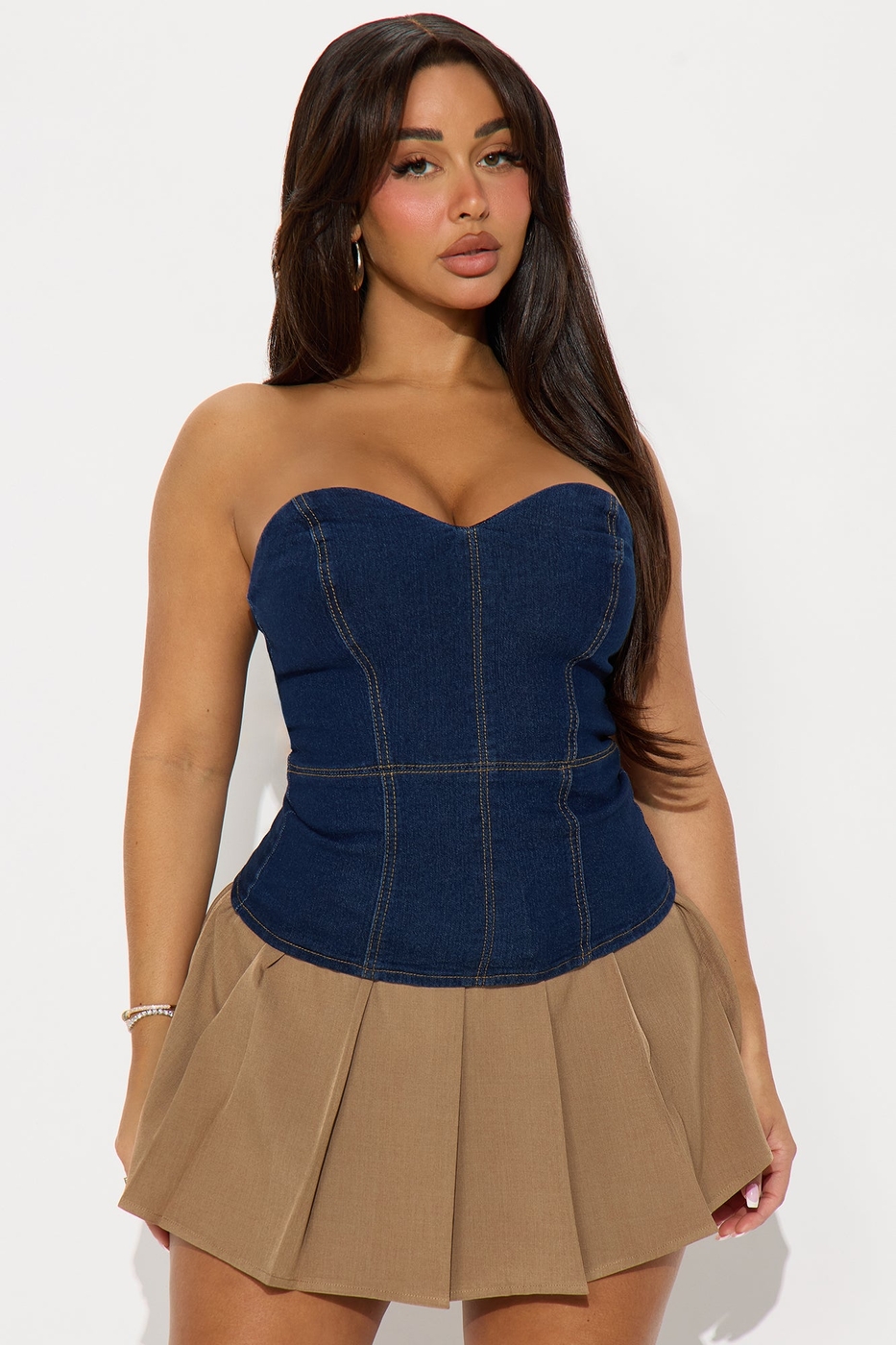 Got That Sense Denim Top - Rinse Blue Wash