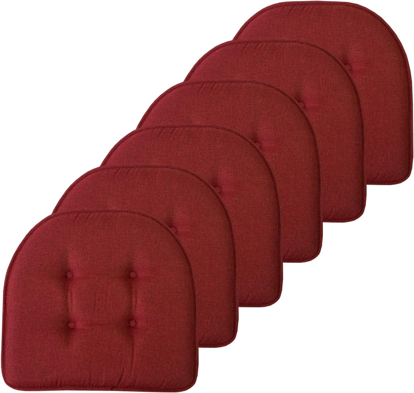 Sweet Home Collection Chair Cushion Memory Foam Pads Tufted Slip Non Skid Rubber Back U-Shaped 17