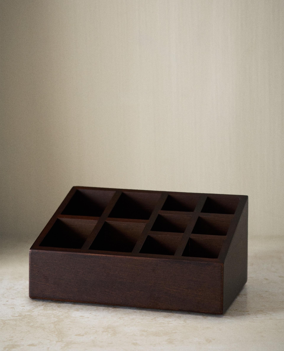 SMALL WOODEN MAKEUP ORGANIZER BOX
