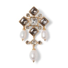 Royal Tudor Pearl Chandelier Brooch