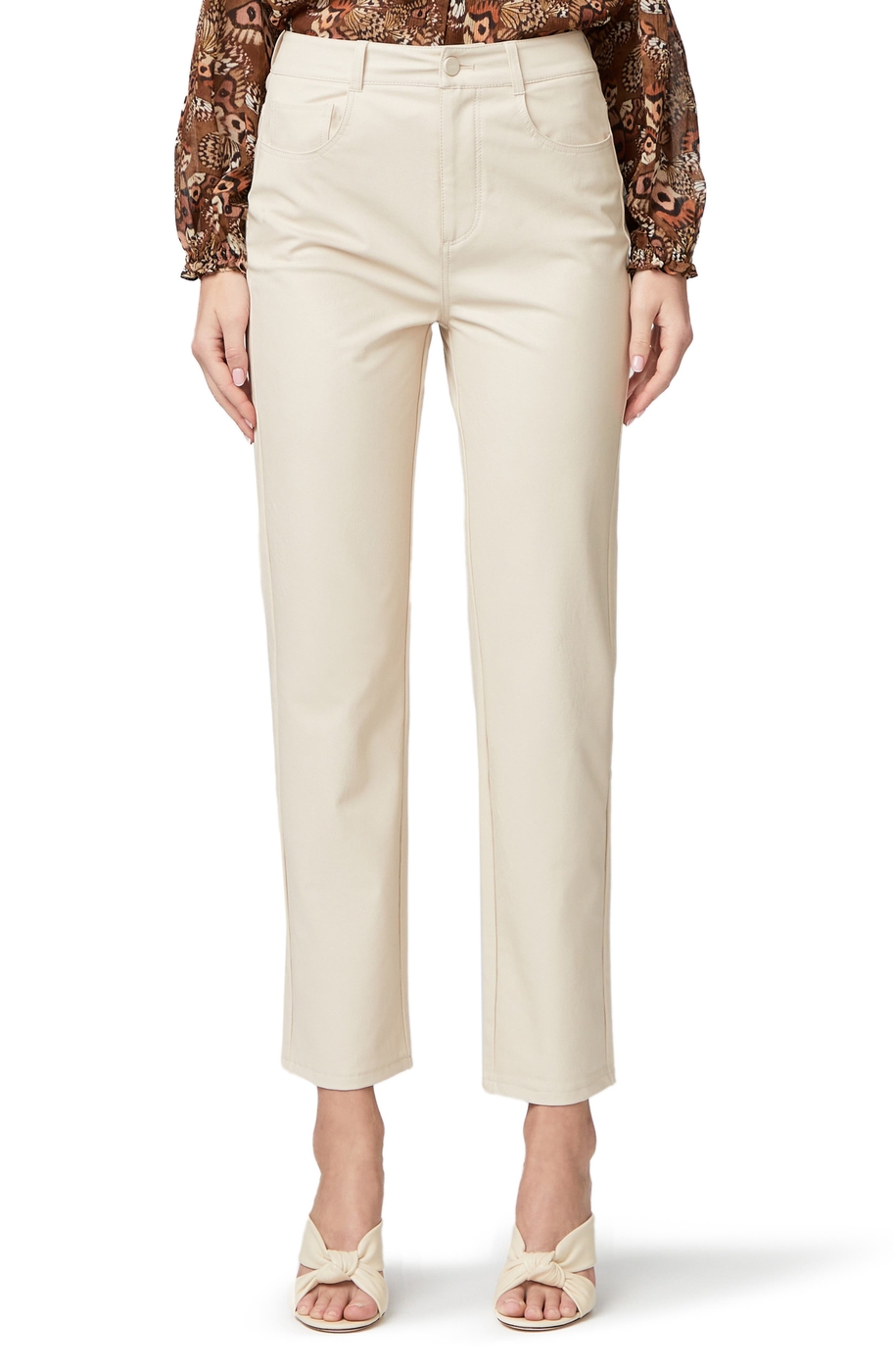 Stella Super High Waist Straight Leg Faux Leather Jeans