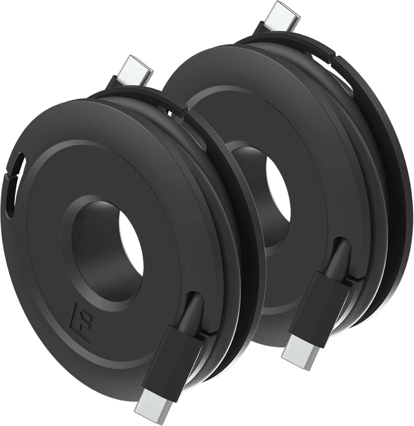 Side Winder Mini and Max Headphone, Earbud and Charging Cable Winder and Organizer Perfect for Wrapping Earbuds and Cords for Travel and Organization 2-Pack (Black, Max)