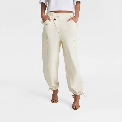 KBB by KAHLANA Women's 'The Mid-Rise Cargo Pants' - Cream