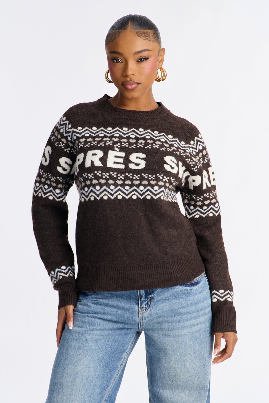 Ski Après Fair Isle Sweater - Chocolate/Combo