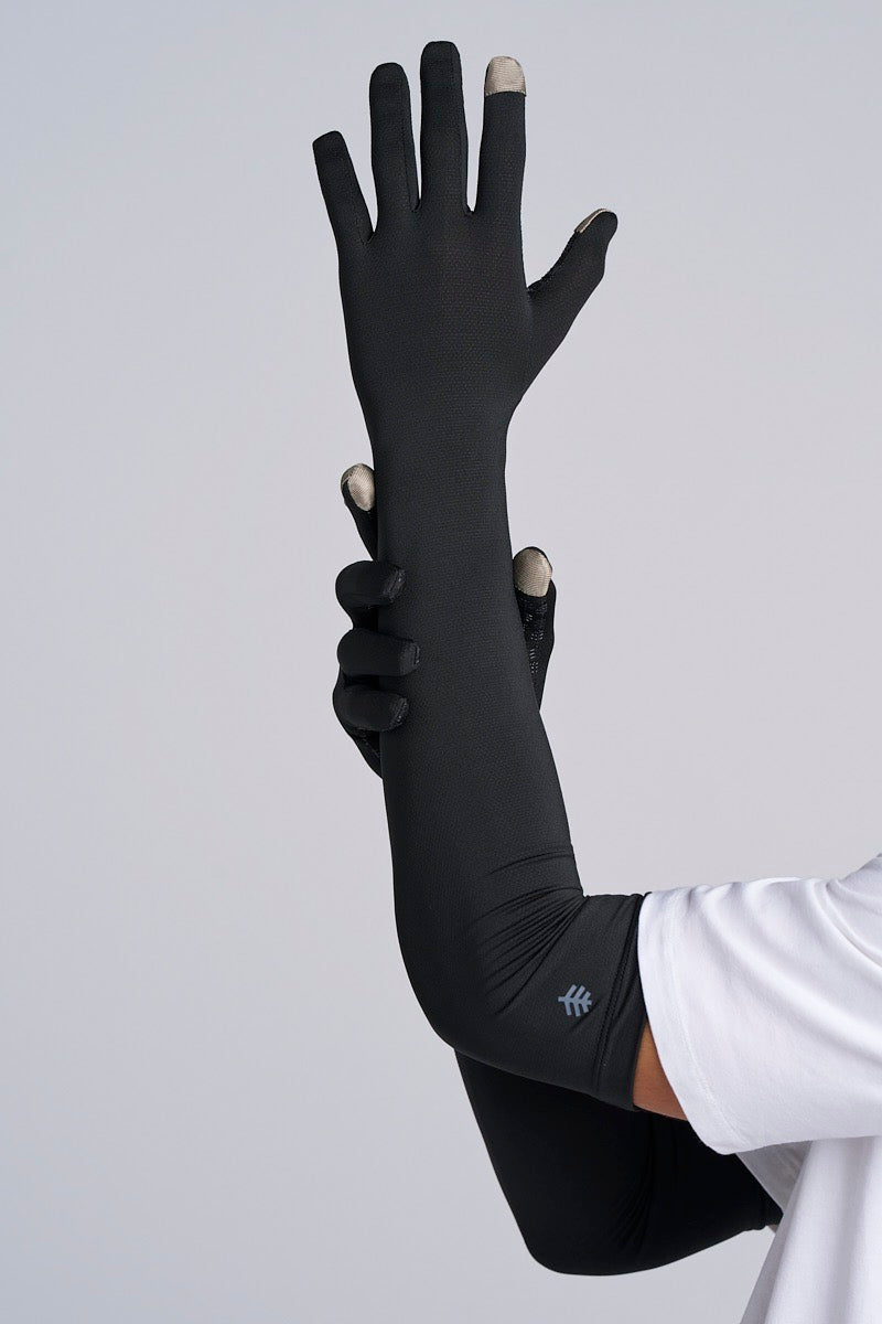 Long Full Finger UV Sun Gloves | Black