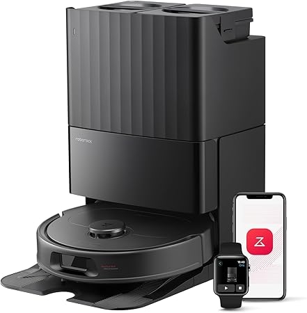 roborock Qrevo L Robot Vacuum and Mop, All-in-one Vacuum Cleaner, 10,000Pa Powerful Suction, Self Emptying & Refilling, Self Mop Washing & Air Drying, Anti-Tangle Brushes for Home, Pet Hairs, Black