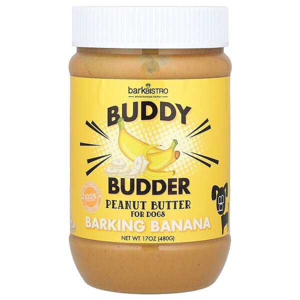 Bark Bistro, Buddy Budder, Peanut Butter, For Dogs, Ruff Ruff Raw, 17 oz (480 g)