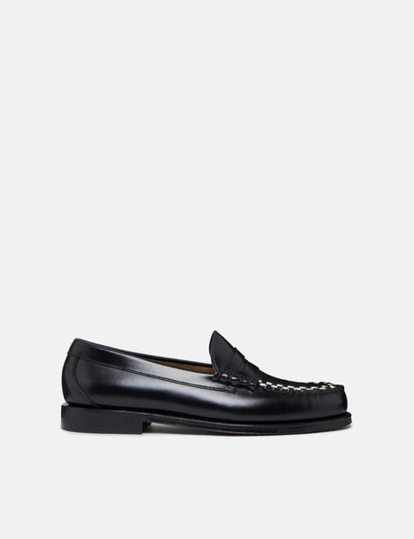 G.H. Bass Weejun Larson Weave Moc Loafer (Leather) - Black/White