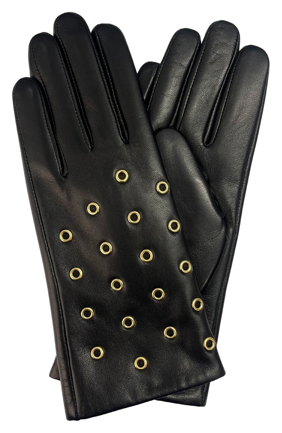 Grommet Leather Gloves