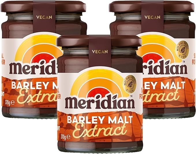Meridian Barley Malt Extract 370g | Natural Unrefined Sweetener for Baking & Cooking | Rich Malty Flavour, Vegan Friendly | from SuperfoodUK (Pack of 3)