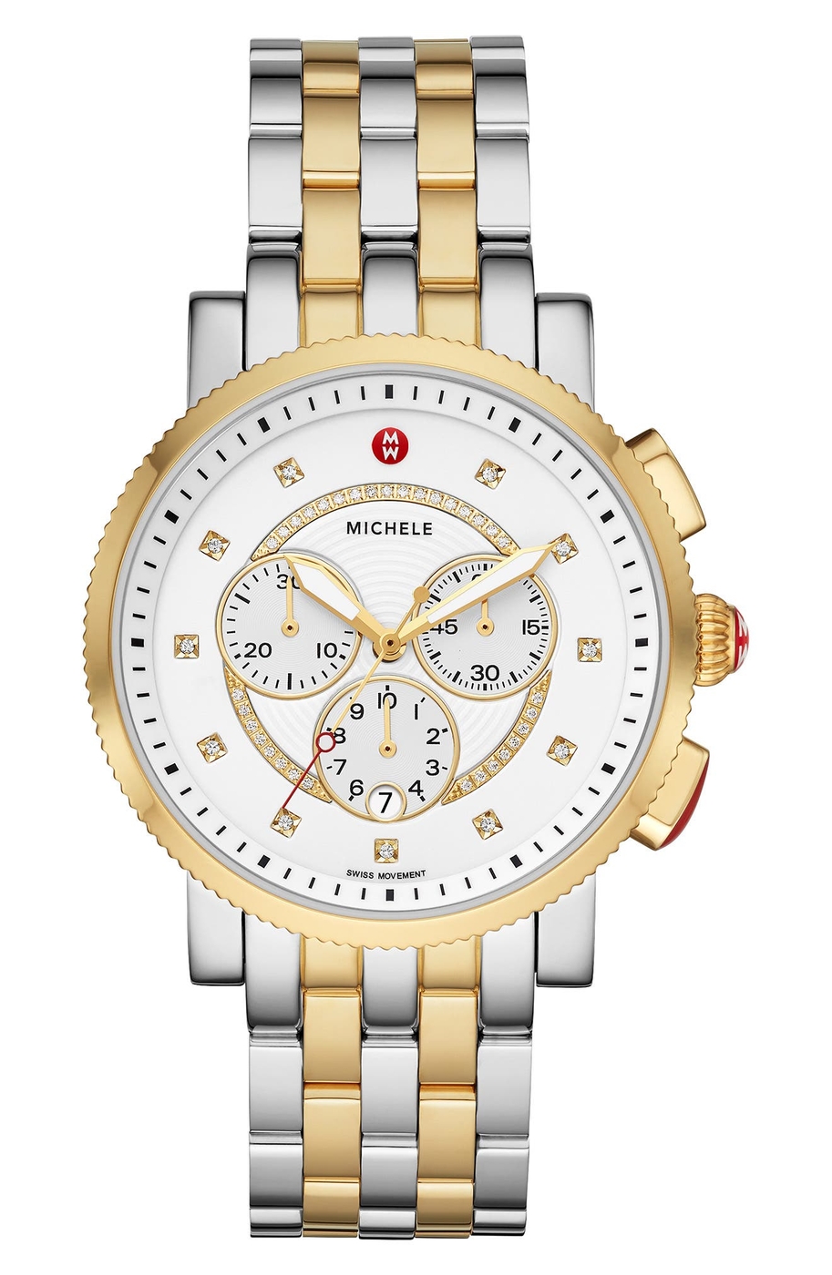 Women's Sport Sail Diamond Accent Two-Tone Bracelet Watch, 42mm - 0.13 ctw
