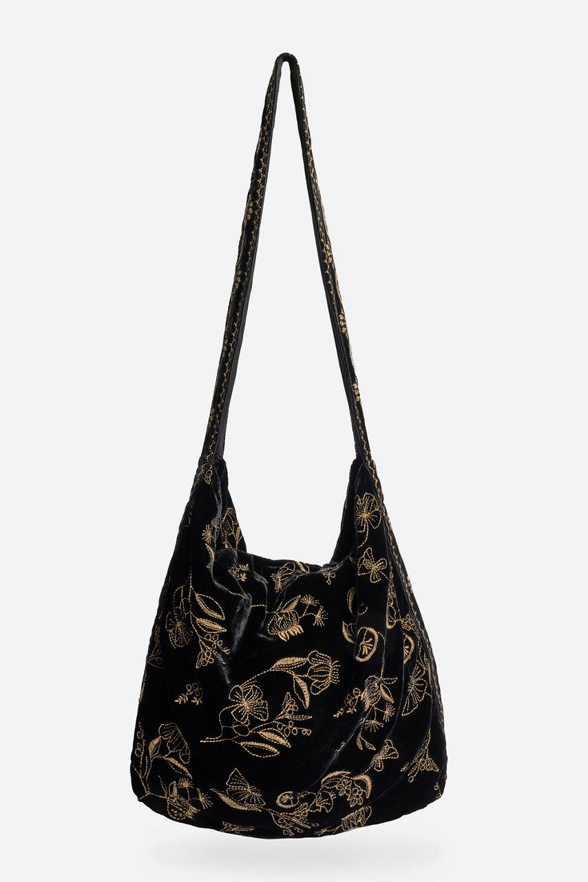VELVET WIDE STRAP TOTE BAG