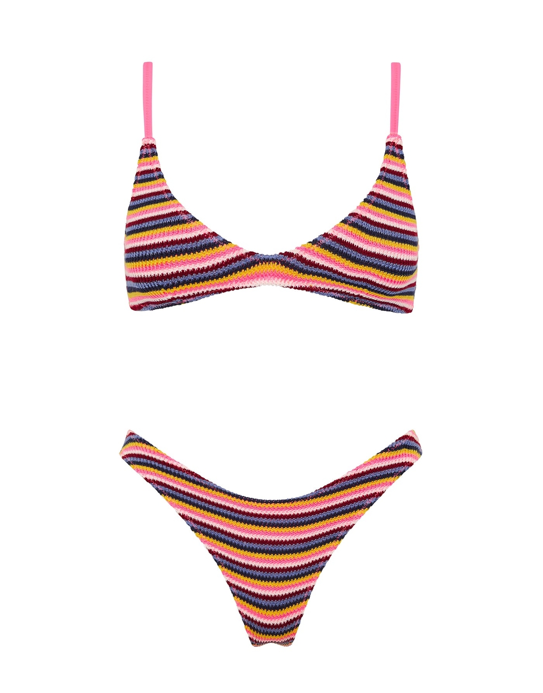 MAIA - LONI Stripe Crochet Crop Bikini Set | Triangl