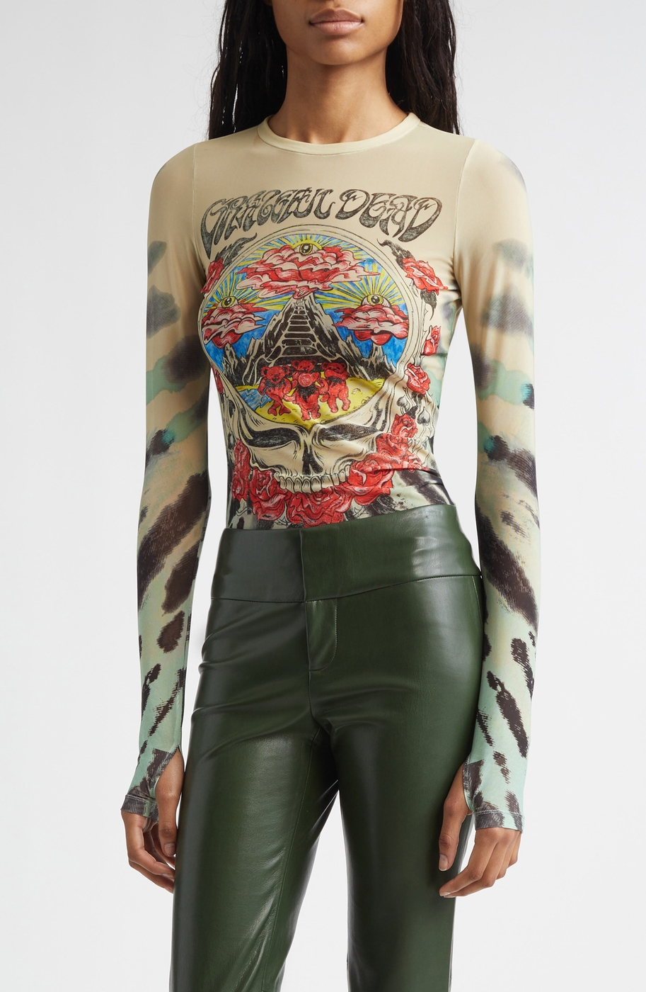 x Grateful Dead Delaina Tie Dye Mesh Top
