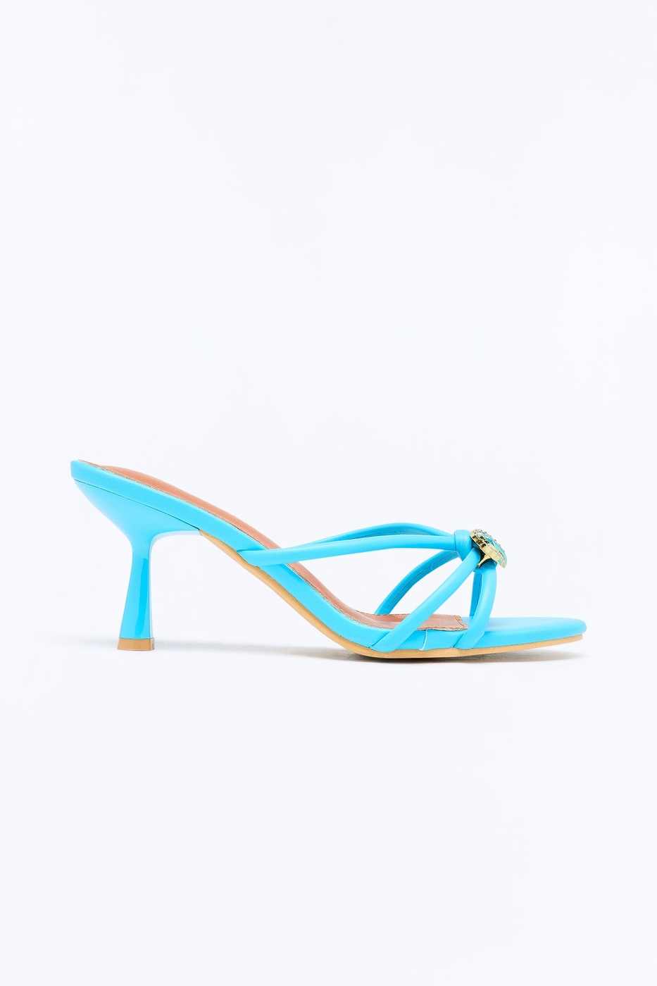 Uma Faux Leather Heels - Blue