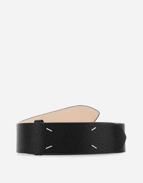 Calfskin Leather Four Stitches Belt