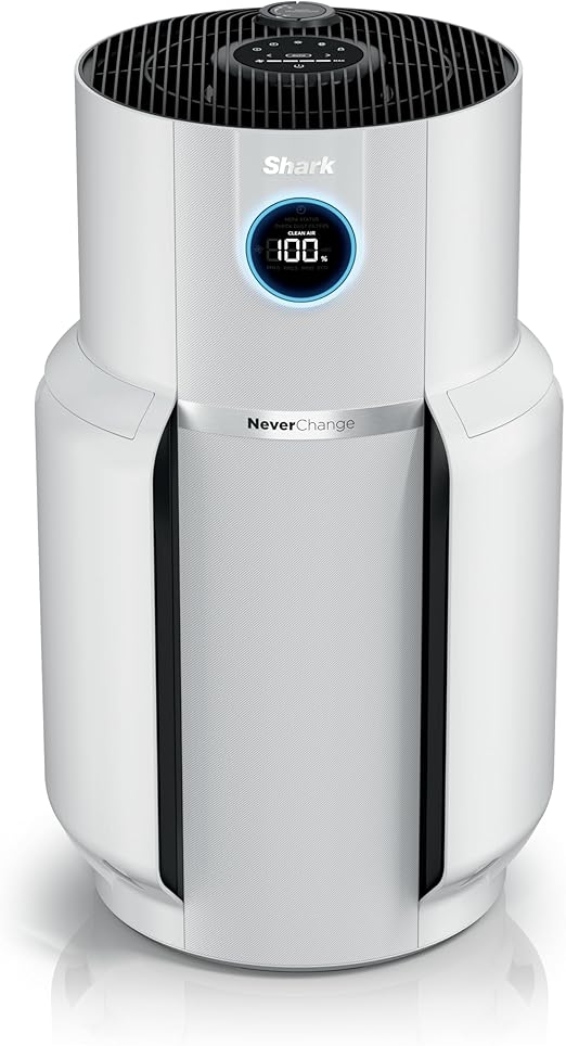 Shark Air Purifier for Home with NeverChange HEPA Air Filter, 1400 sq. ft. for Powerful Multi-Room Purification, 5-Year Filter, Filters Smoke, Captures 99.98% of Particles & Dust, HP302C